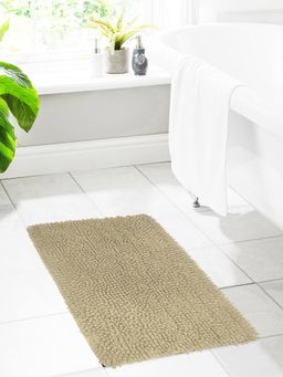 BIANCA - Thick Shaggy Anti Slip Bath Mat -Beige (Large)