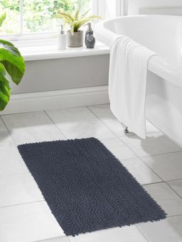BIANCA - Thick Shaggy Anti Slip Bath Mat -Dark Grey (Large)