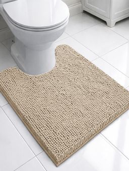 LUXEHOME INTERNATIONAL - Beige Chenille Contour Mat