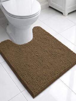 LUXEHOME INTERNATIONAL - Brown Chenille Contour Mat