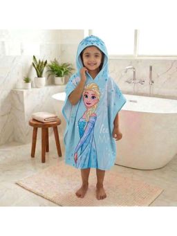 Athom Living - Blue Disney Frozen Hooded Poncho Bath Robe For Kids (Medium)