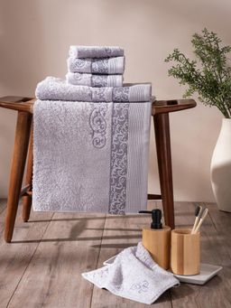 Maspar - Lavender Selene Cotton Anti Lint Lavender Bath Towel Combo (Pack of 6)