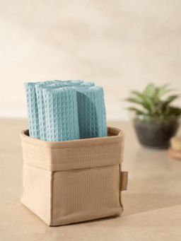 Maspar - Blue Cotton Ultra Soft Absorbent Quick Dry Face Towel Combo (Pack of 6)