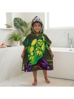 Athom Living - Green Hulk Hooded Poncho Towel For Kids (Medium)