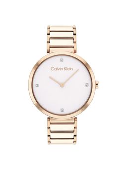 Calvin Klein - Minimalistic T Bar Quartz Grey Round Crystal Dial Womens Watch - 25200135