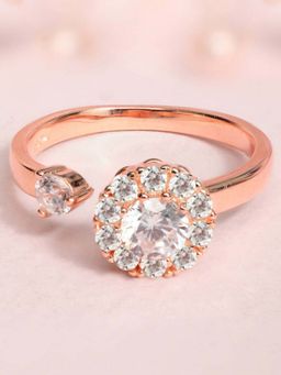 Zavya - Bosslady 925 Silver Rotating Ring in Rose Gold Adjustable