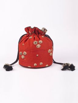 Vareli Bafna - Designs Chappa O Print Maroon Potli