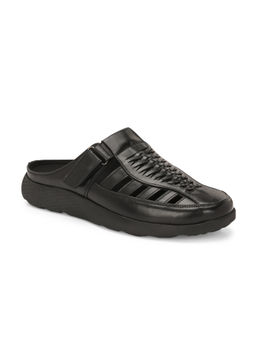 Delize - Men Black Leather Sandals