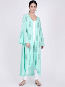 First Resort by Ramola Bachchan - Green Embellished Coat Dress