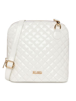 KLEIO - Patent PU Leather Party Side Sling Crossbody Handbag for Women Girls (HO8052KL-WH)(WHITE)