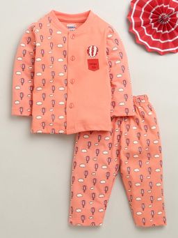 Bumzee - Orange Baby Boys Full Sleeves Top and Pyjama