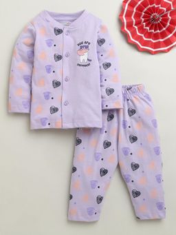 Bumzee - Lavender Baby Girls Full Sleeves Top and Pyjama