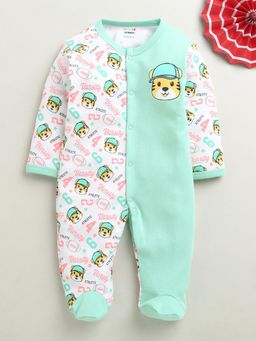 Bumzee - Mint Green Baby Boys Full Sleeves Cotton Sleepsuit