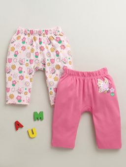 Bumzee - Pink Printed Baby Girls Pants (Pack of 2)