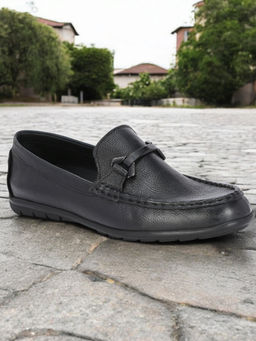 CARLO ROMANO - Men Genuine Leather Casual Loafers Black