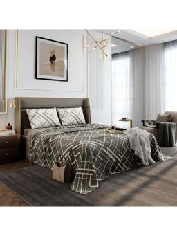 Stoa Paris - Urbanscape Brown Boulevard Cotton 180TC Bedsheet with 2 Pillow Covers