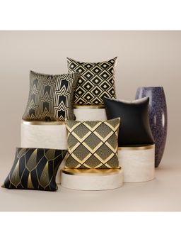 Stoa Paris - Multi-Color Charlottes Empire Polyester Satin Fabric Cushion Covers (Pack of 5)