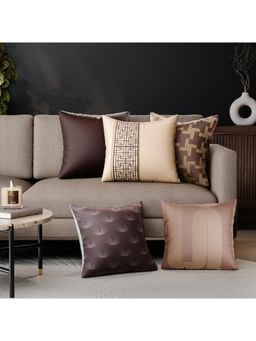 Stoa Paris - Multi-Color Cordelias Curtsey Polyester Satin Fabric Cushion Covers (Pack of 5)