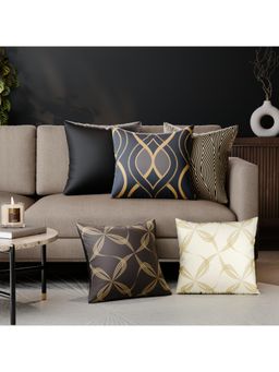 Stoa Paris - Multi-Color Cordelias Embrace Polyester Satin Fabric Cushion Covers (Pack of 5)