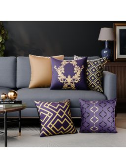 Stoa Paris - Multi-Color Ophelias Legacy Polyester Satin Fabric Cushion Covers (Pack of 5)