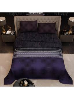 Stoa Paris - Imperial Grandeur Amethyst Realm Purple 200TC Bedsheet with 2 Pillow Covers (King)