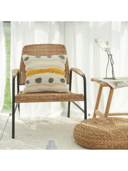 Bungalow and Beyond - Beige Tufted Cotton Square Cushion Cover