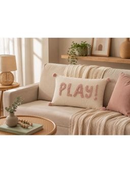 Bungalow and Beyond - Pink Play Tufted Cotton Cushion Cover