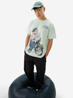 The Souled Store - Blue Official Popeye Spinach Powered T-Shirt