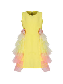 A Little Fable - Yellow Shaded Deep Bloom Dress