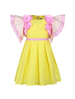 A Little Fable - Yellow Rose Flare Dress