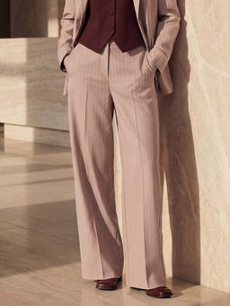 Arrow - High Rise Wide Leg Trouser- Pink