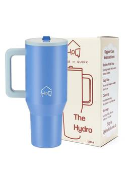 House of Quirk - Blue Tumbler Bottle with Handle and Flip Straw