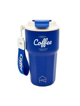 House of Quirk - Blue Stainless Steel Insulated Travel Coffee Mug, 420Ml