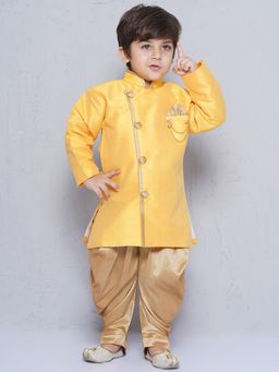 AJ Dezines - Ethnic Wear Peach Orange Sherwani for Boys (Set of 2)