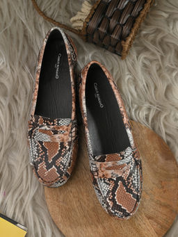 CARLO ROMANO - Women Vegan Leather Lizard Print Loafers Multi-Color
