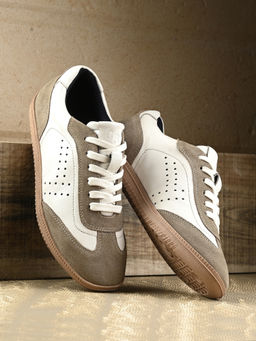 CARLO ROMANO - Women Casual Leather Sneakers Beige & White