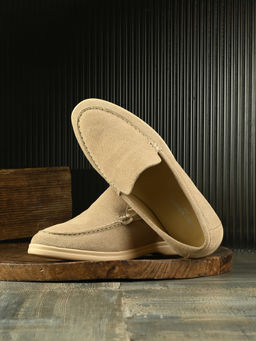 CARLO ROMANO - Women Suede Leather Loafers Beige