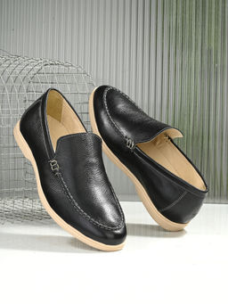 CARLO ROMANO - Men Genuine Leather Loafers Black