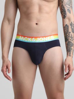 Jack & Jones - Men Typographic Navy Blue Brief