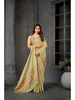 Gahan - Kakhi Crepe Silk Digital Printed Saree with Unstitched Blouse