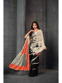 Gahan - Multi Crepe Silk Abstract Digital Printed Saree with Unstitched Blouse