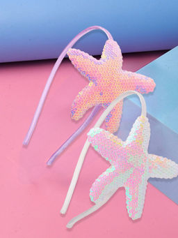OOMPH - Combo of 2 Pink & Purple Shimmer Sequence Star Head Band