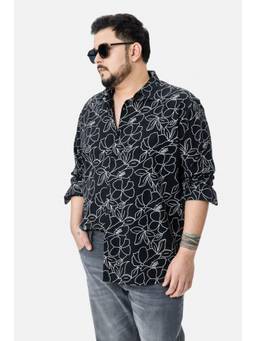 Snitch - Black Floral Full Sleeves Regular Casual Shirt for Men