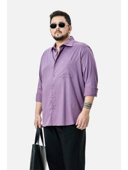 Snitch - Purple Solid Full Sleeves Regular Formal Shirt for Men