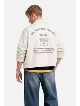 Snitch - Off White Printed Full Sleeves Regular Casual Overshirt for Men