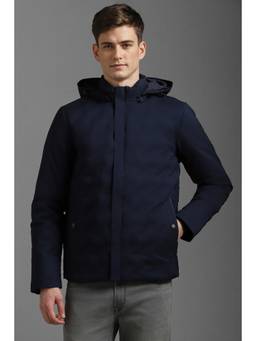 Louis Philippe - Men Casual Navy Blue Solid Jacket