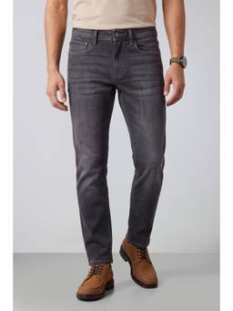 Peter England - Men Medium Grey Contemporary Fit Jeans