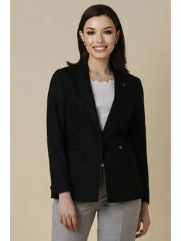 Allen Solly - Women Black Regular Fit Blazer