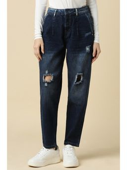 Allen Solly - Women Navy Regular Fit Dark Wash Jeans