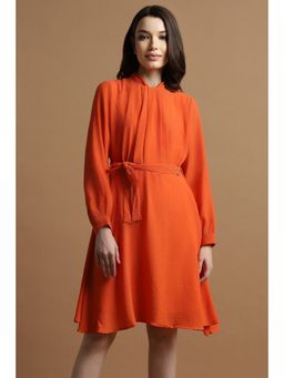 Allen Solly - Women Orange Textured Casual Dress (Set of 2)